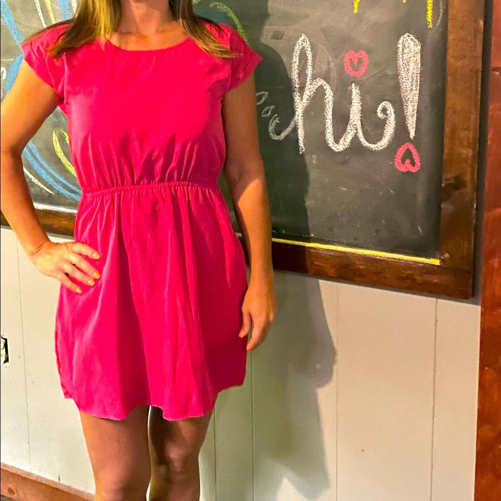 *5 for $25* pink rose midi dress sz sm